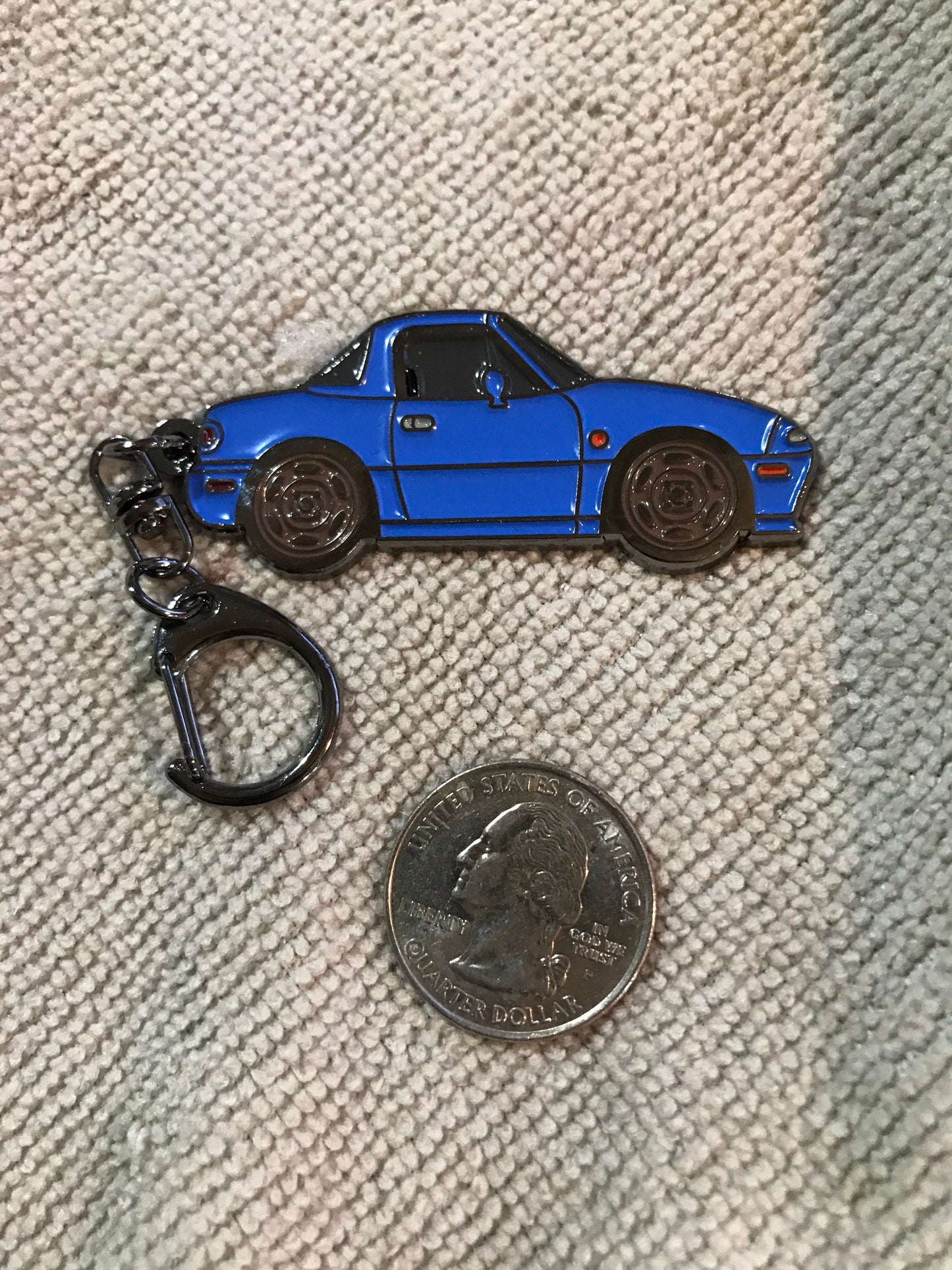 Auto Baked Enamel Key Chains Key Rings NEW Mazda Miata MX5 MARINER Blue