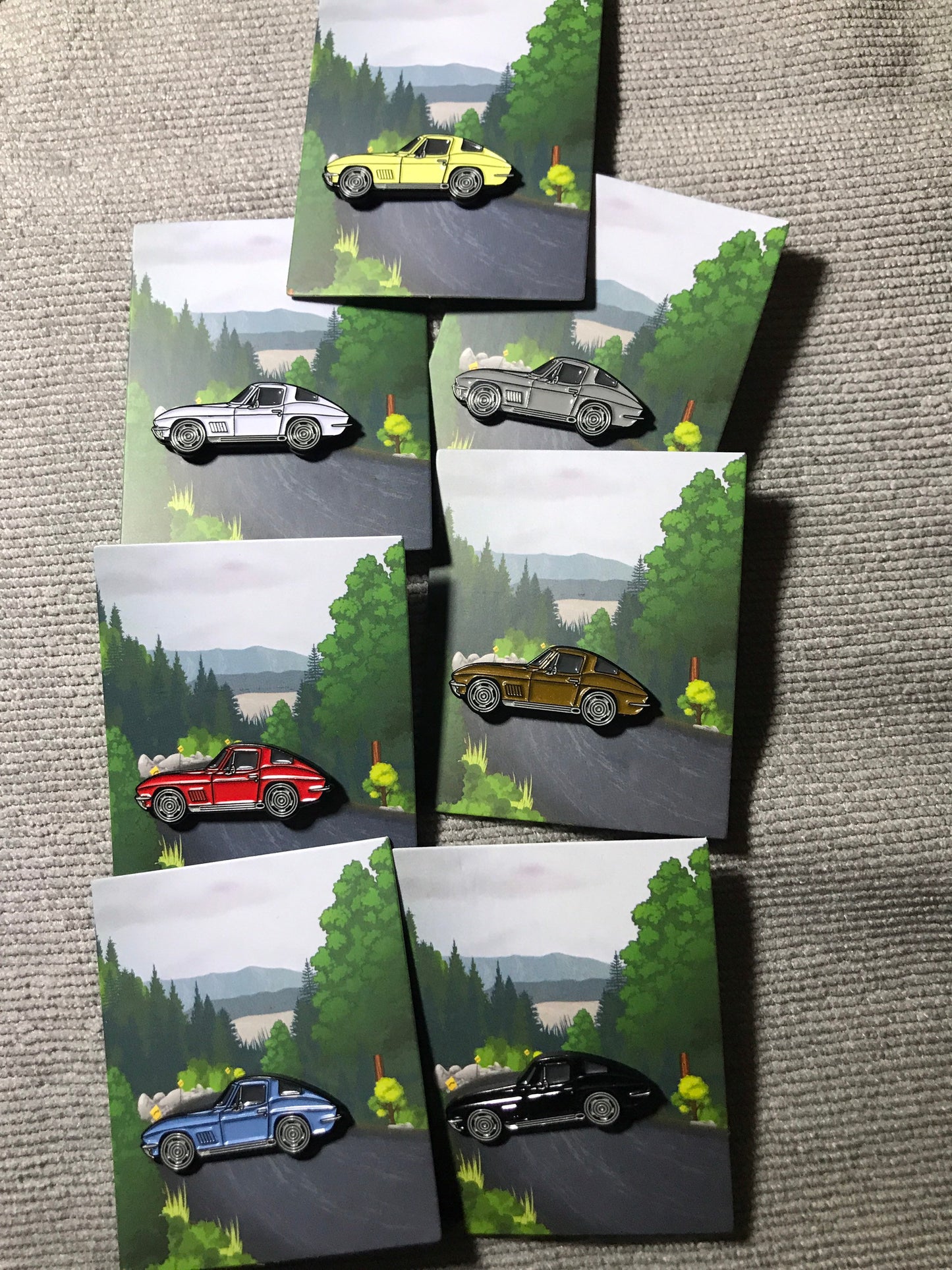 C2 #Corvette #Stingray #coupe Baked #Enamel lapel pin badge car pins BLUE