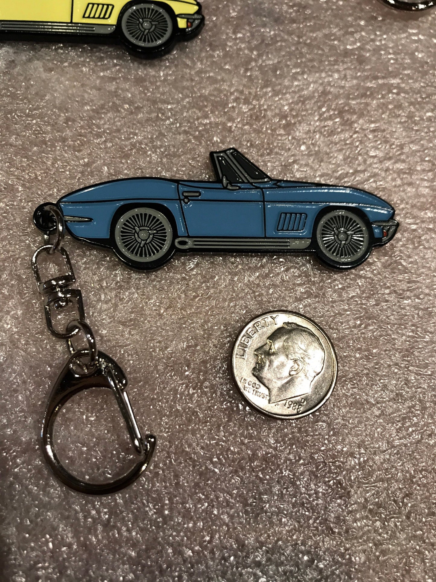 C2 #Corvette Enamel Keychains #convertible #Stingray Baked BLUE