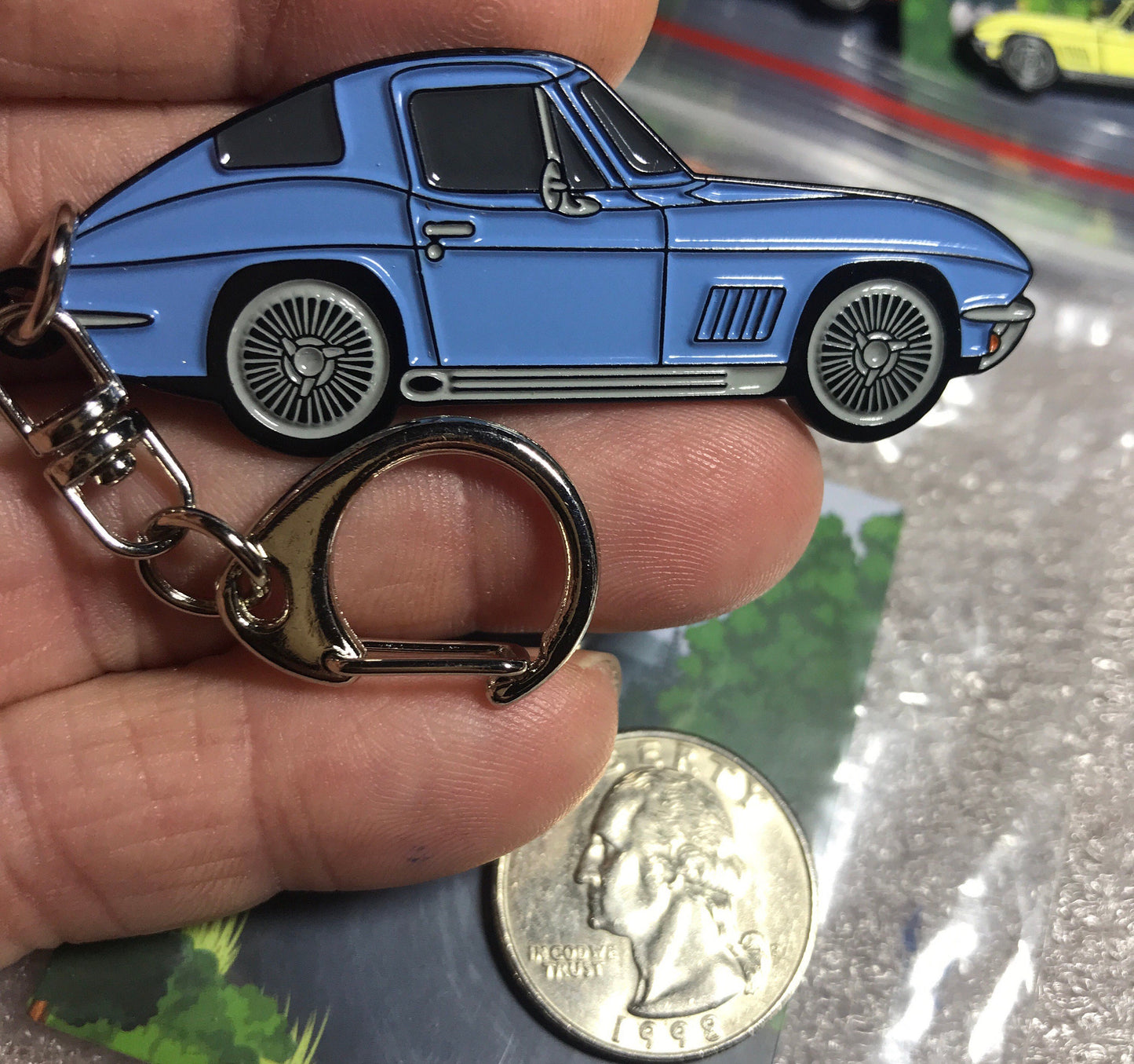 C2 #Corvette Baked Enamel Keychains BLUE #coupe #Stingray