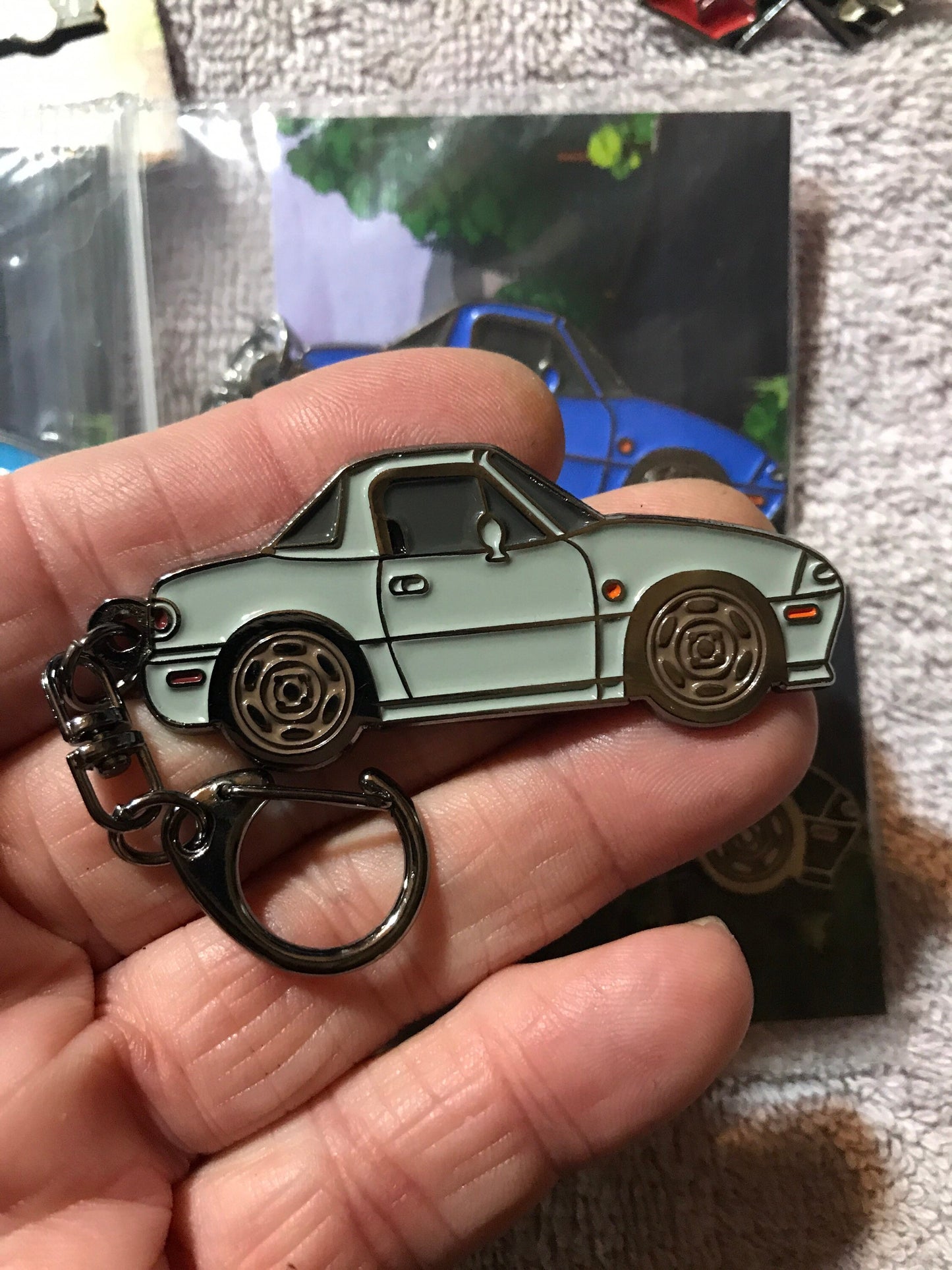 Miata Enamel Keychain SILVER #KeyChains Key Rings NEW #Miata #MX5 SILVER NA