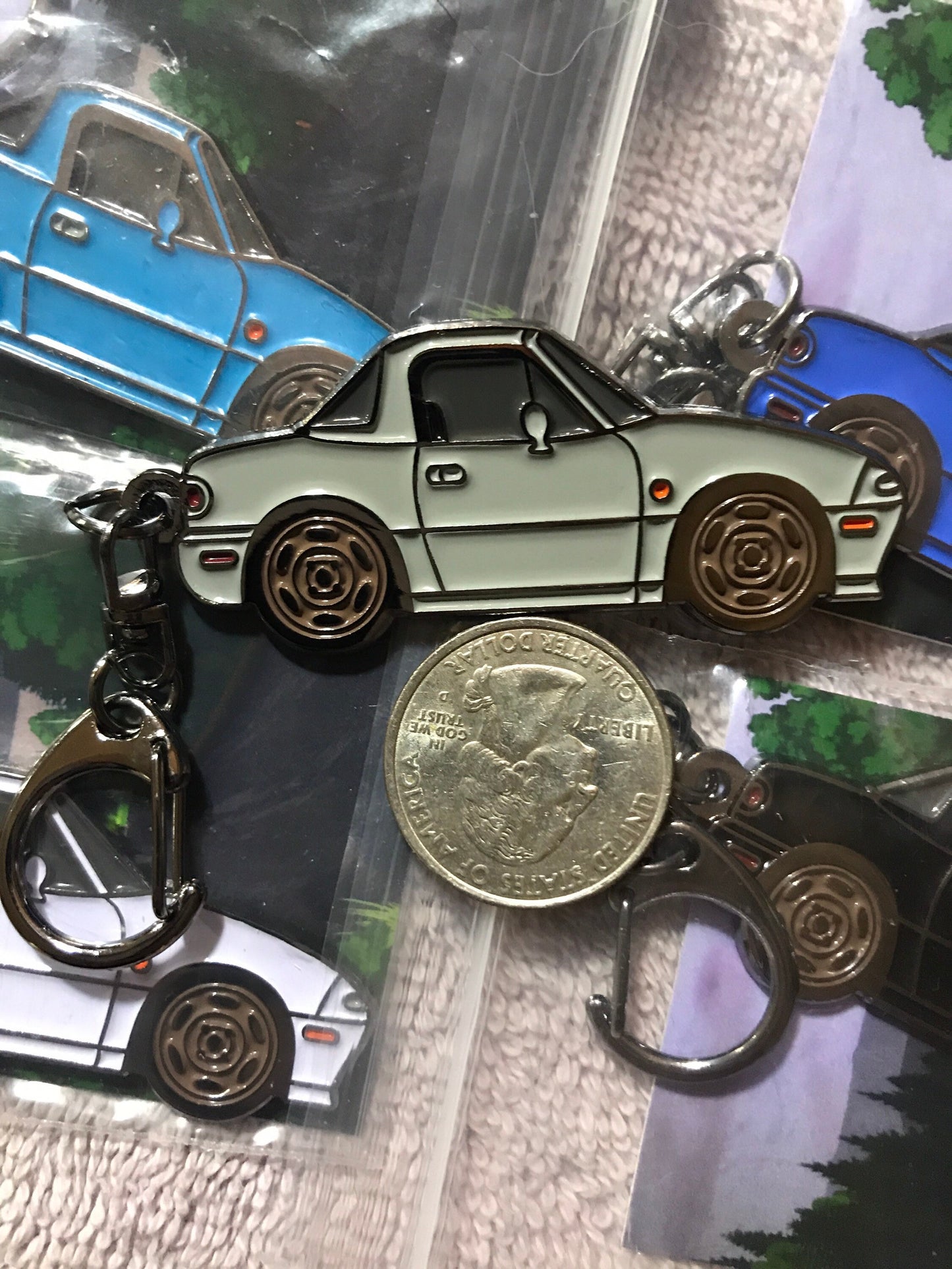 Miata Enamel Keychain SILVER #KeyChains Key Rings NEW #Miata #MX5 SILVER NA