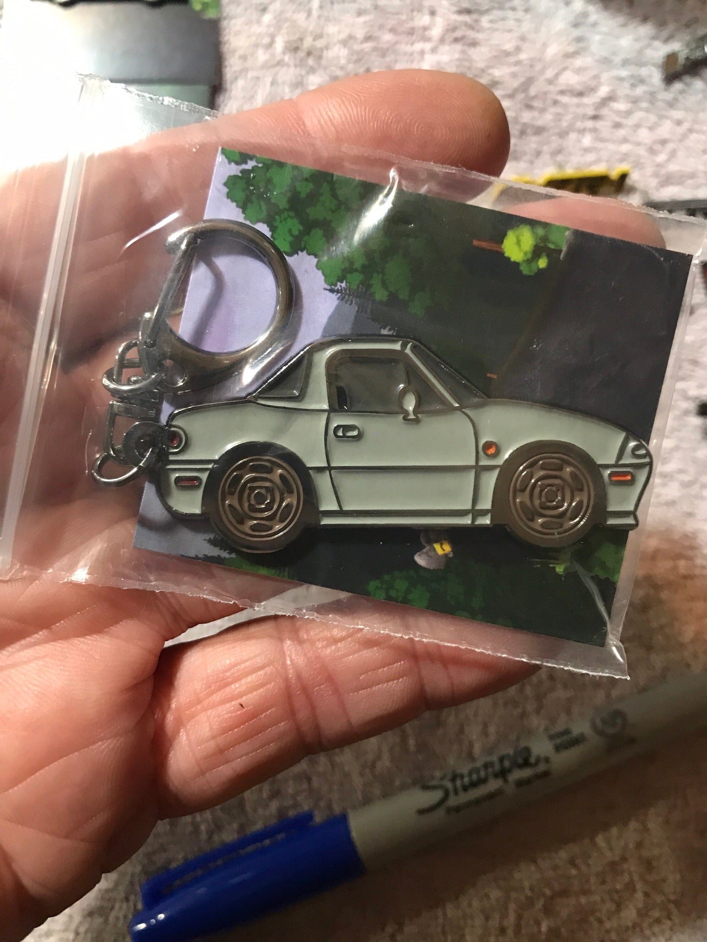 Miata Enamel Keychain SILVER #KeyChains Key Rings NEW #Miata #MX5 SILVER NA