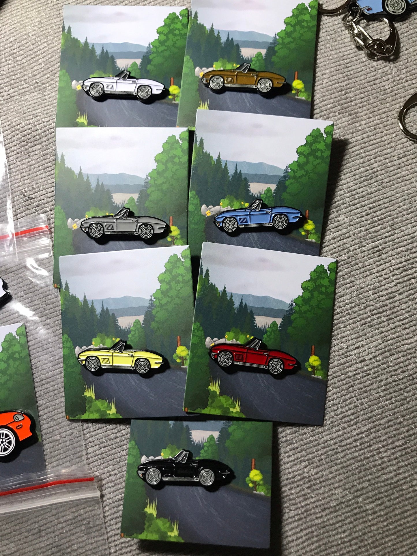 C2 #Corvette #Stingray #convertible Baked #Enamel #pinbadge #carpins BLACK