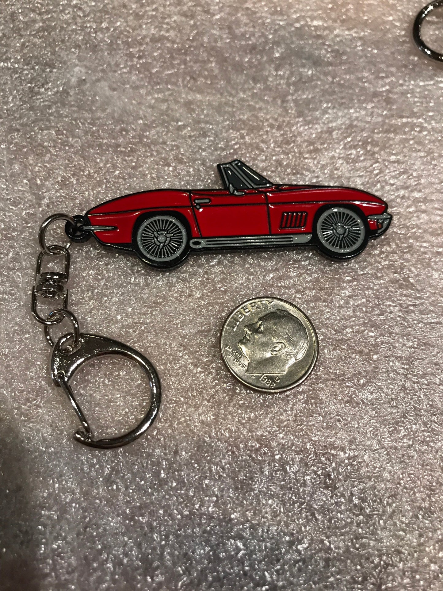 C2 #Corvette Enamel Keychains #convertible #Stingray Baked RED
