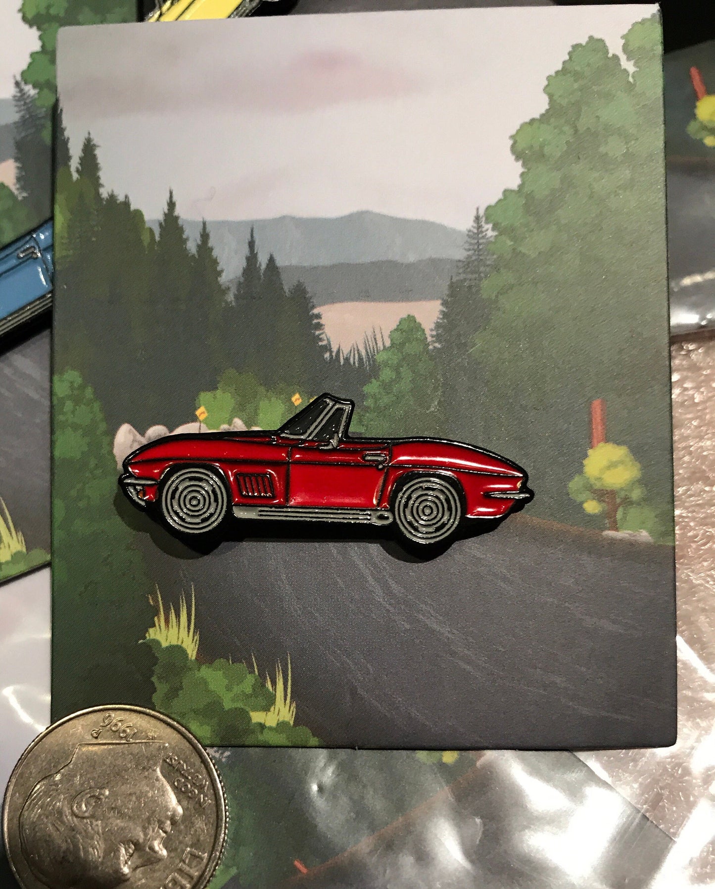 C2 #Corvette #Stingray #convertible Baked #Enamel #pinbadge #carpins RED