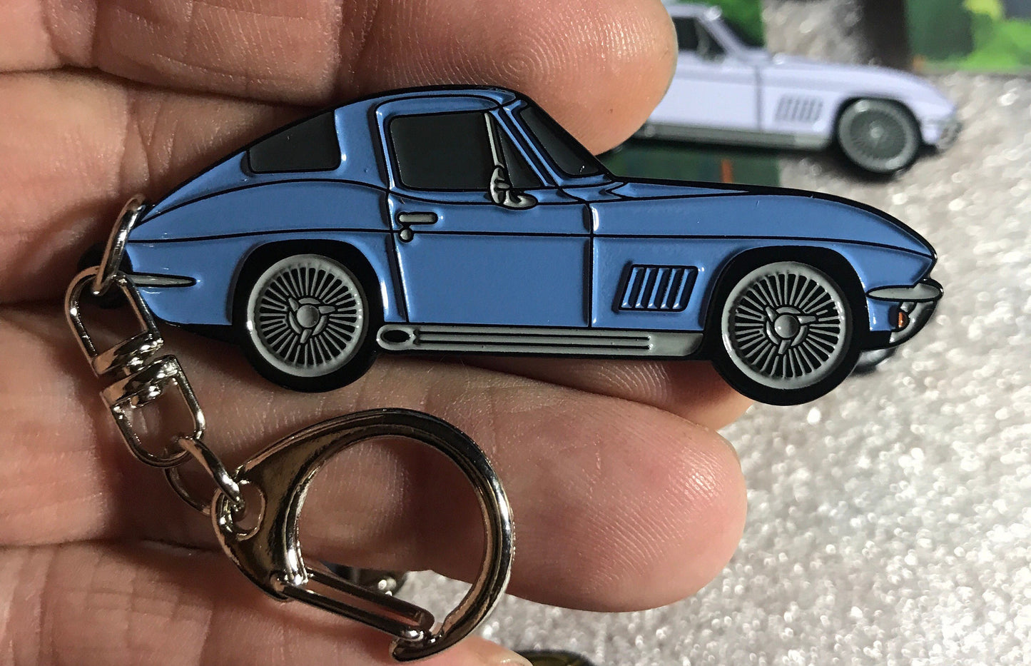 C2 #Corvette Baked Enamel Keychains BLUE #coupe #Stingray