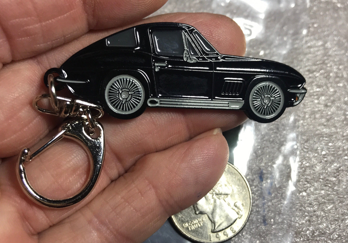 C2 #Corvette Baked Enamel Keychains BLACK #coupe #Stingray