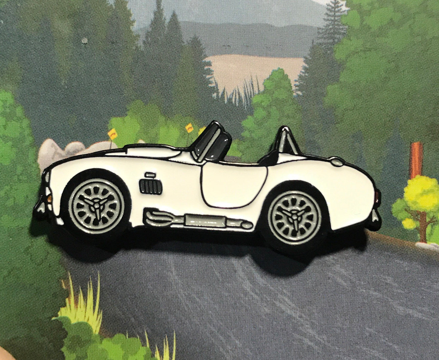 AC Shelby Cobra Enamel Auto Lapel Pin Badge available in 5 colors WHITE
