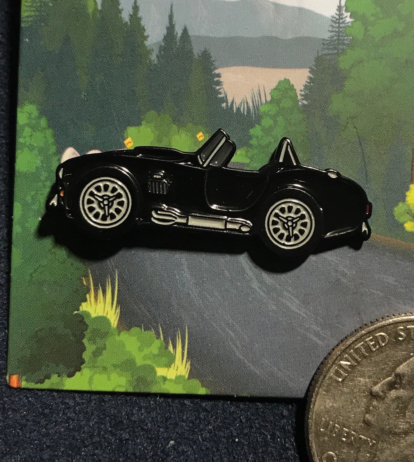 AC Shelby Cobra Enamel Auto Lapel Pin Badge available in 5 colors BLACK