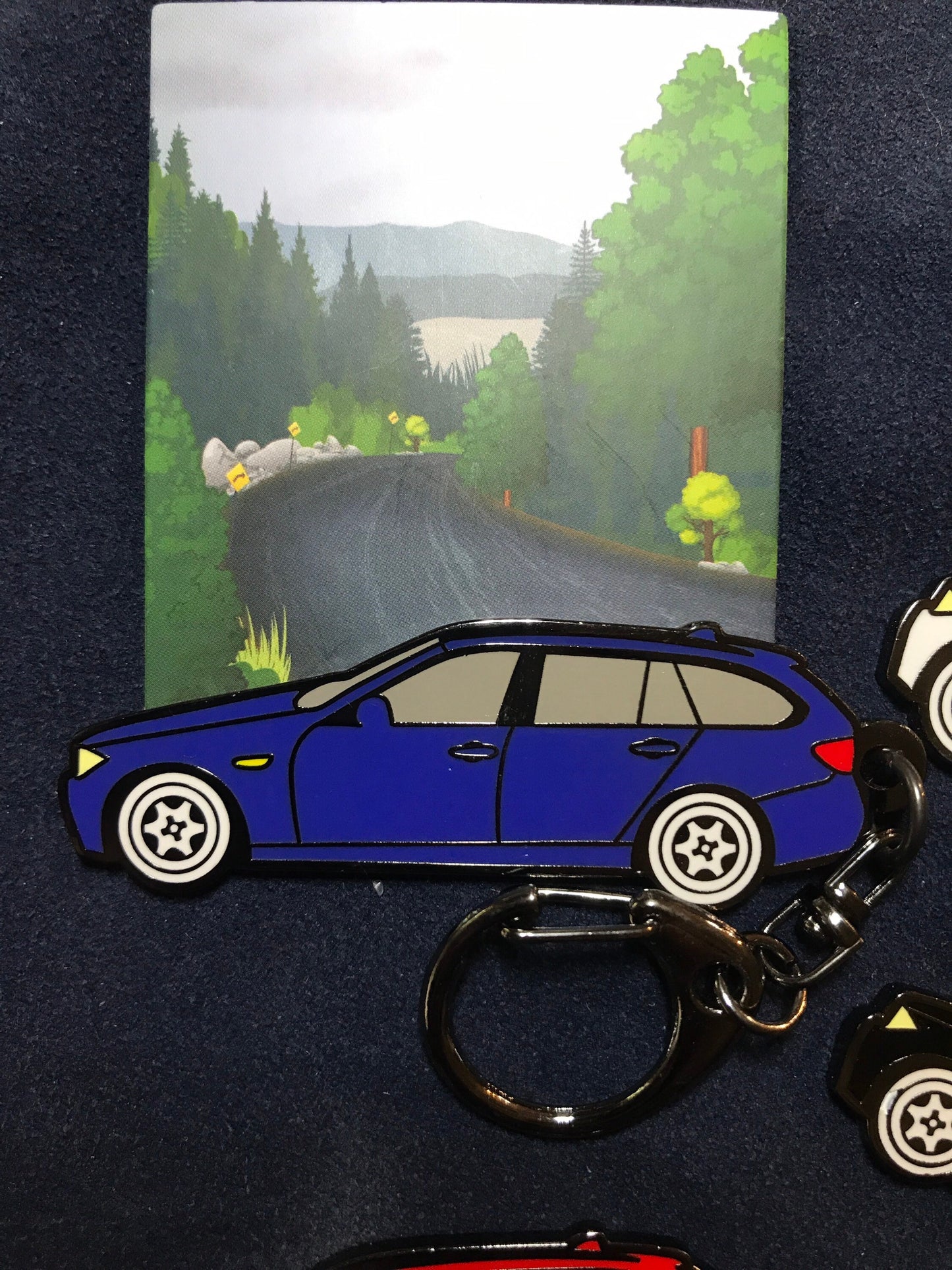 BMW Touring Wagon E91 E36 Enamel Keychain available in 6 colors BLUE
