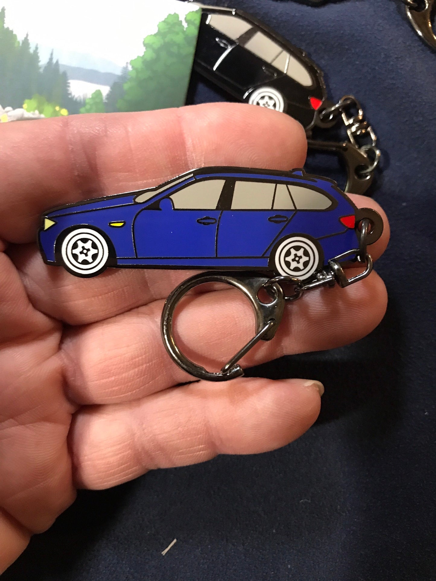 BMW Touring Wagon E91 E36 Enamel Keychain available in 6 colors BLUE