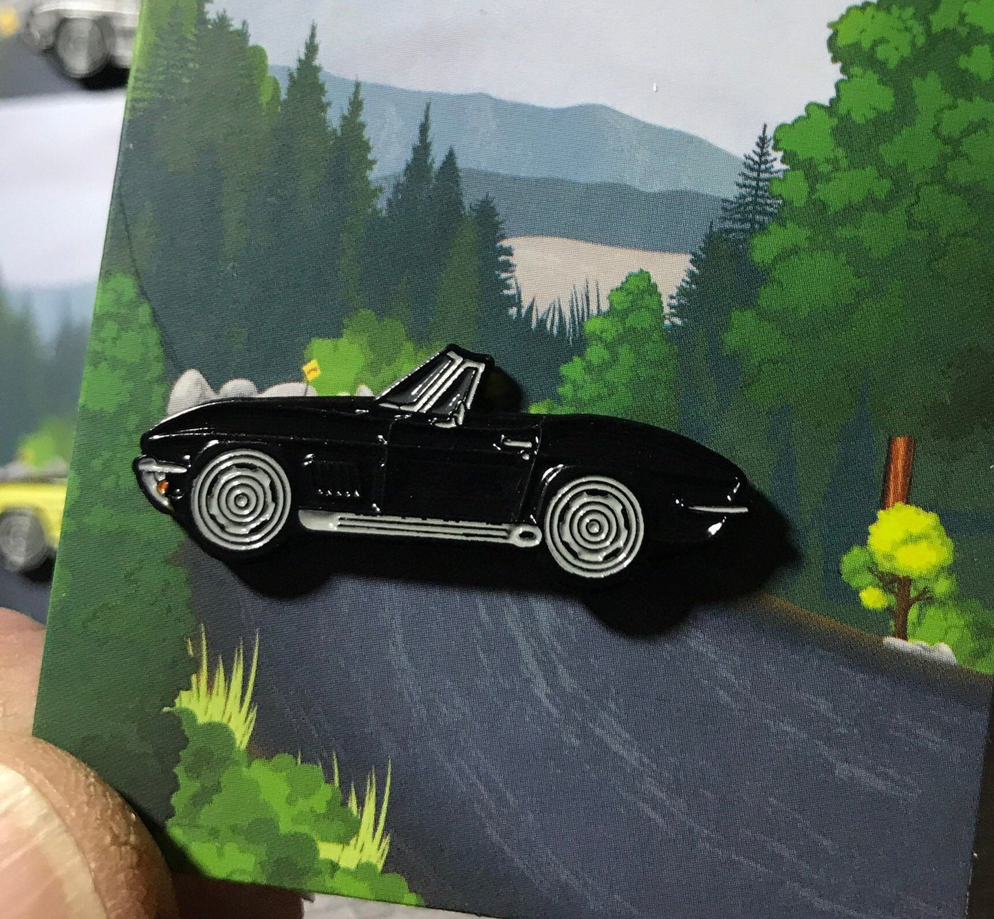 C2 #Corvette #Stingray #convertible Baked #Enamel #pinbadge #carpins BLACK