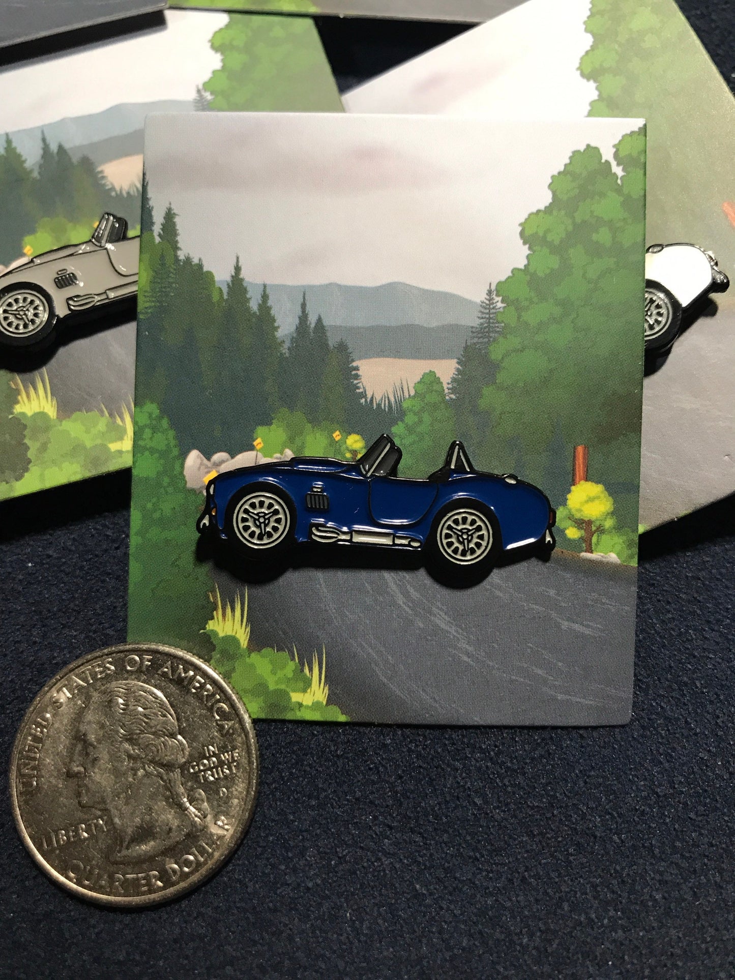 AC Shelby Cobra Enamel Auto Lapel Pin Badge available in 5 colors BLUE