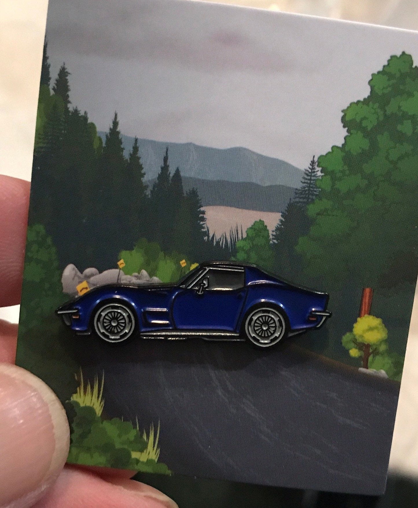 C3 #Corvette #Stingray #coupe Baked #Enamel #pinbadge #carpins DARK BLUE - 7 colors