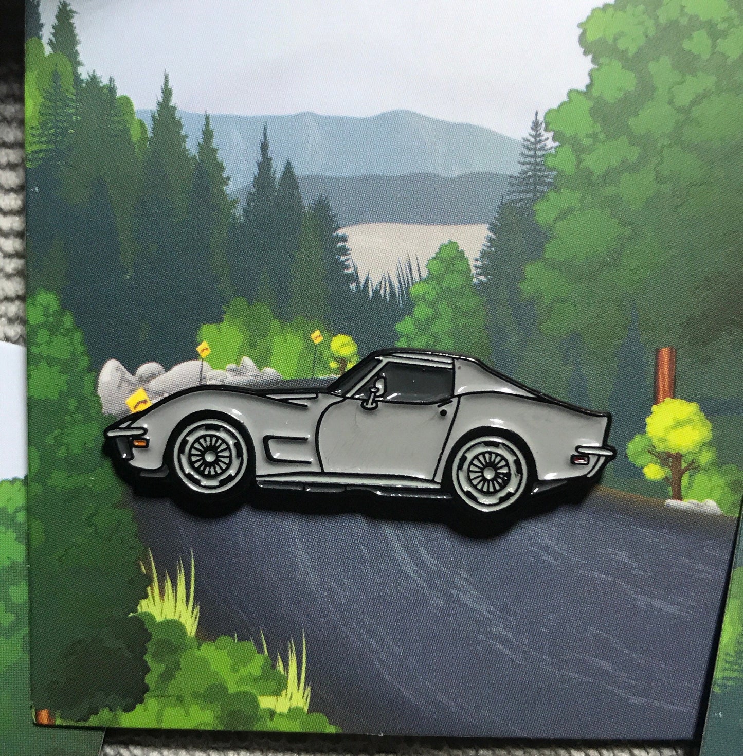 C3 #Corvette #Stingray #coupe Baked #Enamel #pinbadge #carpins SILVER - 7 colors