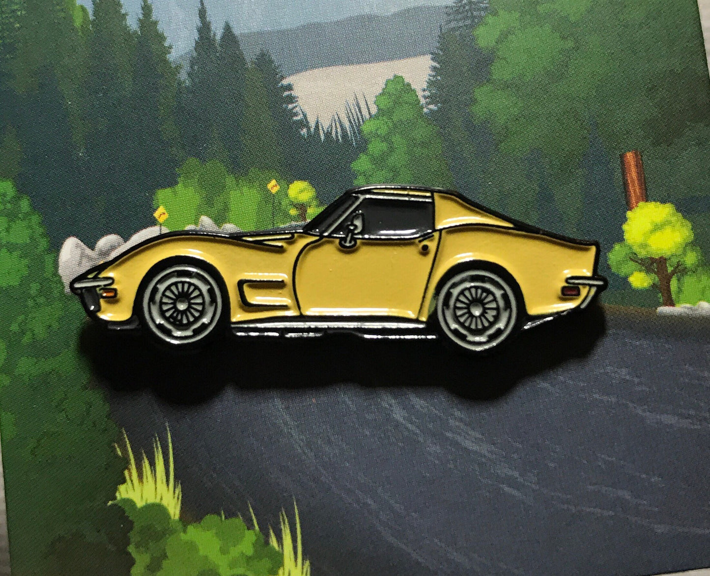 C3 #Corvette #Stingray #coupe Baked #Enamel #pinbadge #carpins GOLD/YELLOW - 7 colors