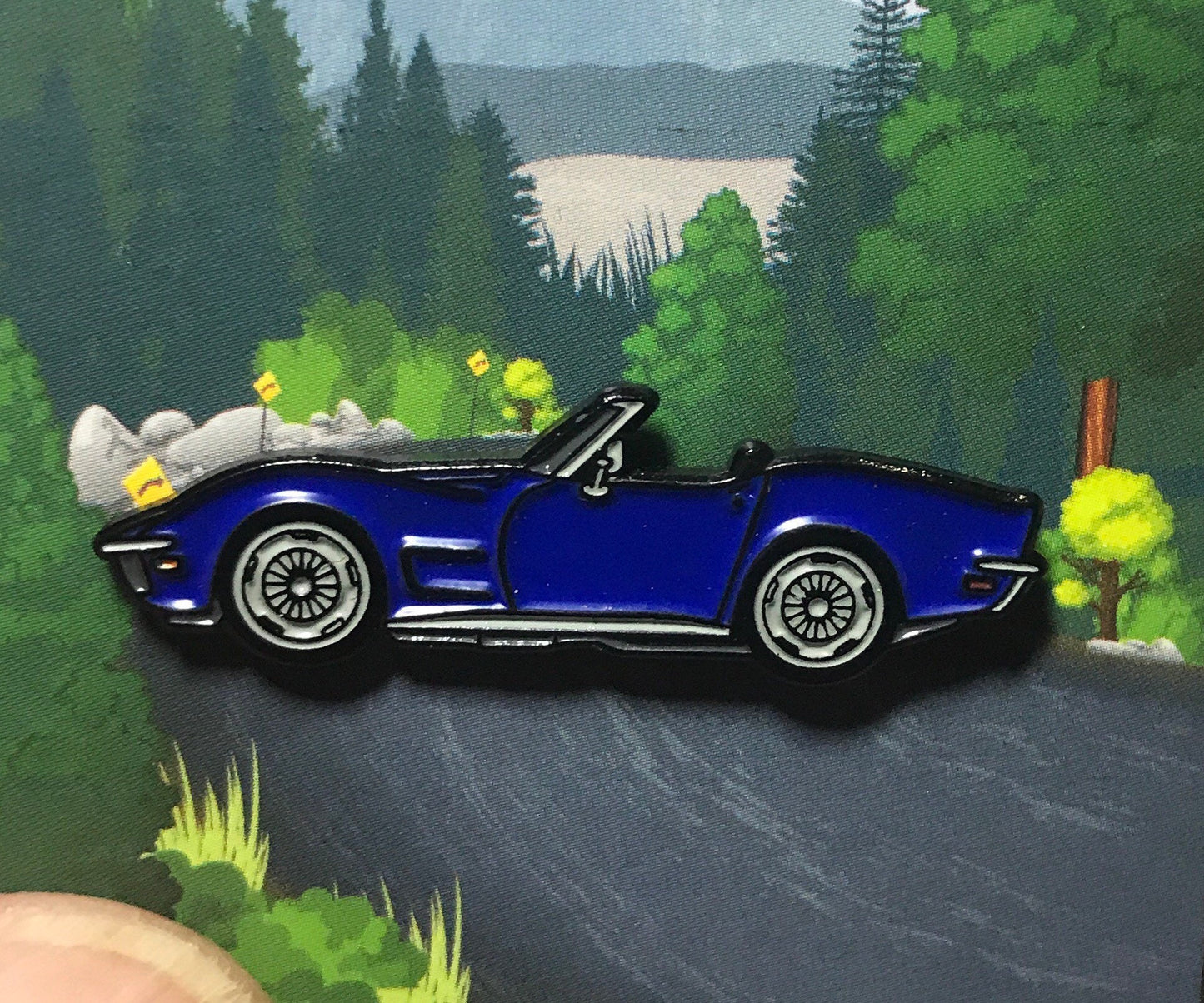 C3 #Corvette #Stingray #convertible Baked #Enamel #pinbadge #carpins DARK BLUE - 7 colors available