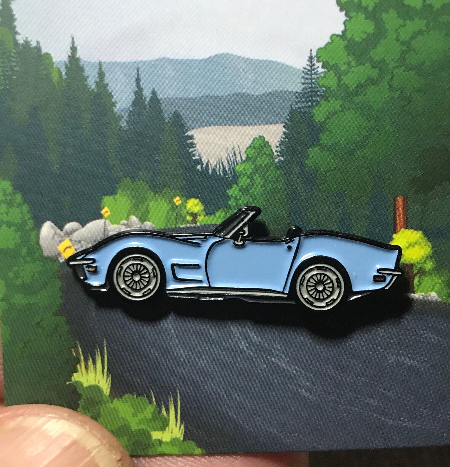 C3 #Corvette #Stingray #convertible Baked #Enamel #pinbadge #carpins LIGHT BLUE - 7 colors available