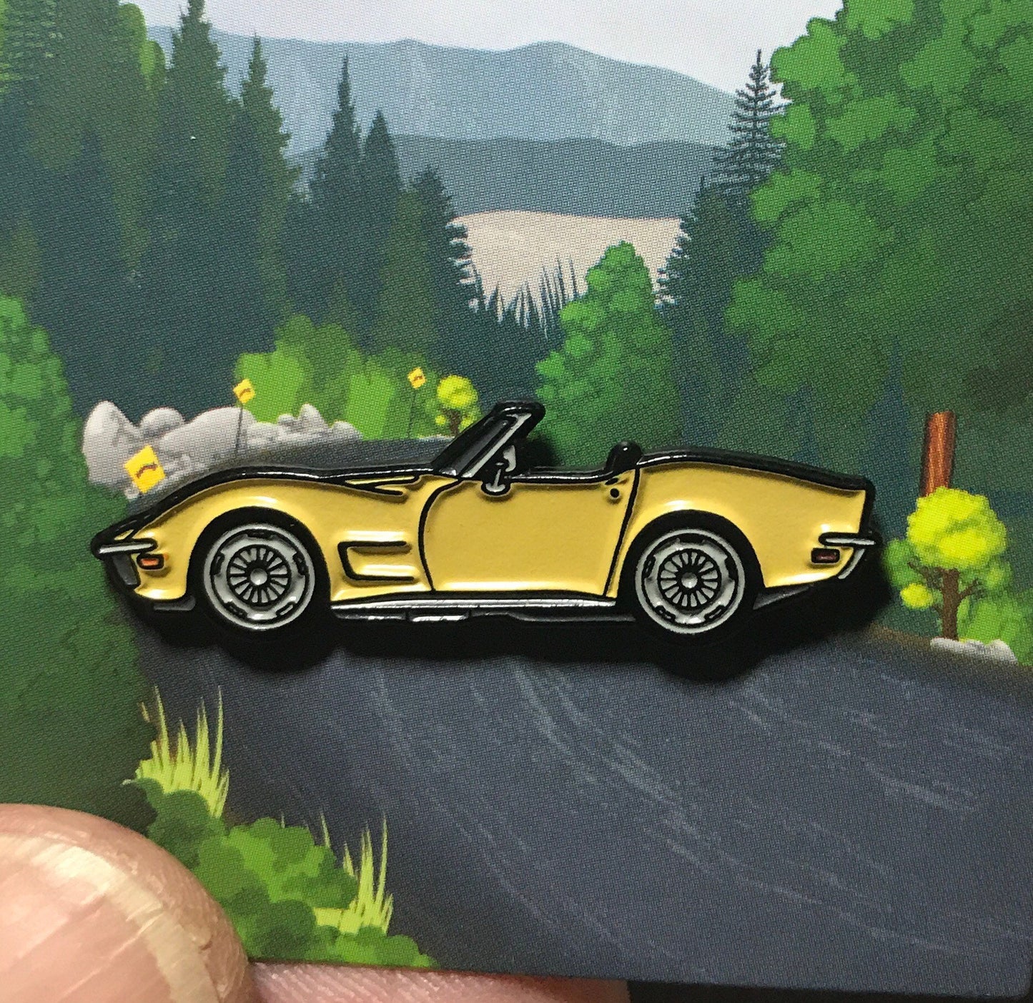 C3 #Corvette #Stingray #convertible Baked #Enamel #pinbadge #carpins GOLD YELLOW - 7 colors available