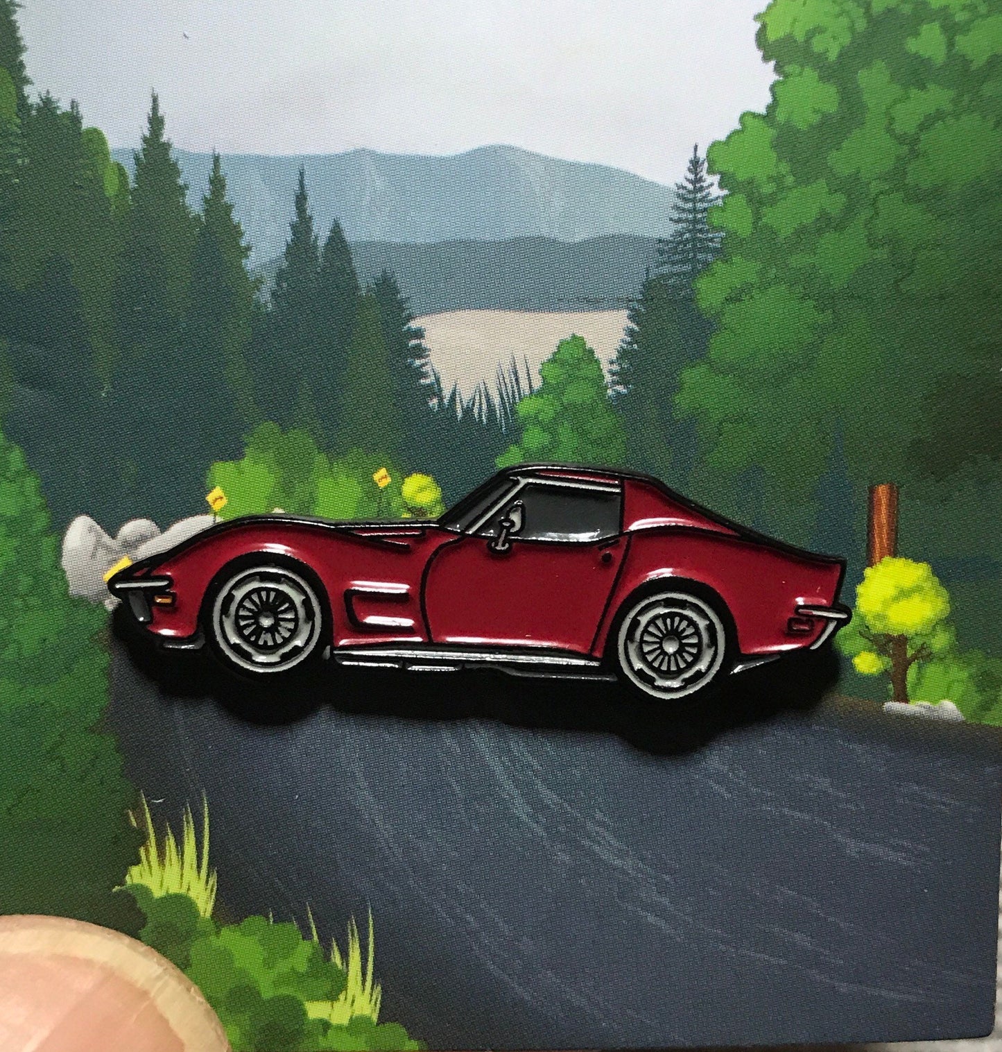C3 #Corvette #Stingray #coupe Baked #Enamel #pinbadge #carpins RED - 7 colors