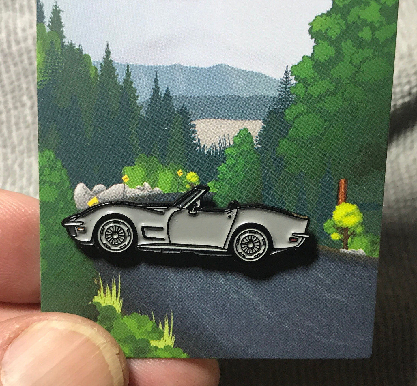C3 #Corvette #Stingray #convertible Baked #Enamel #pinbadge #carpins SILVER - 7 colors