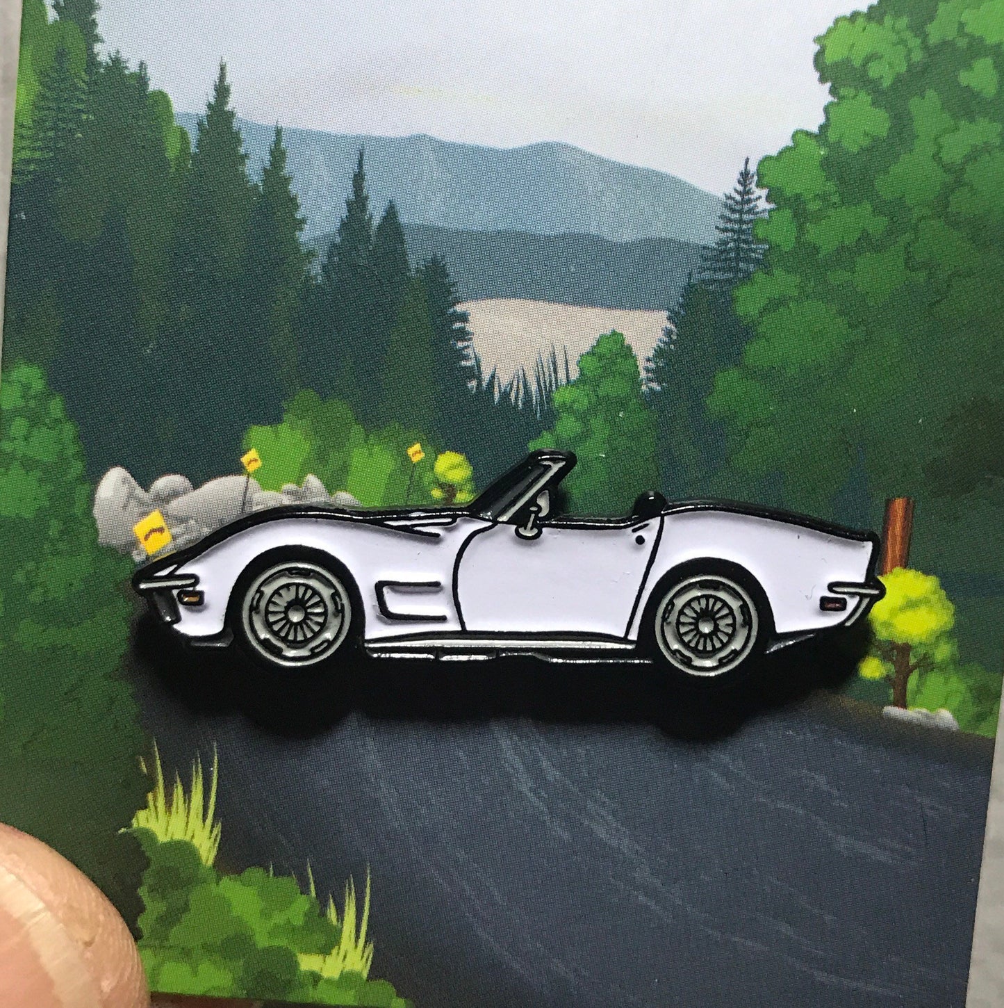 C3 #Corvette #Stingray #convertible Baked #Enamel #pinbadge #carpins WHITE - 7 colors