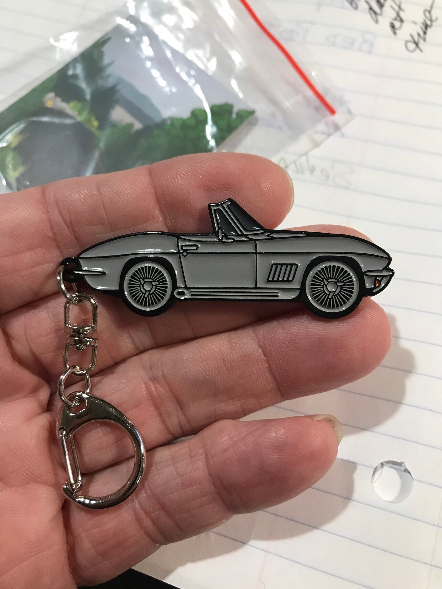 C2 #Corvette #Stingray Convertible Baked Enamel Keychains 7 colors Silver