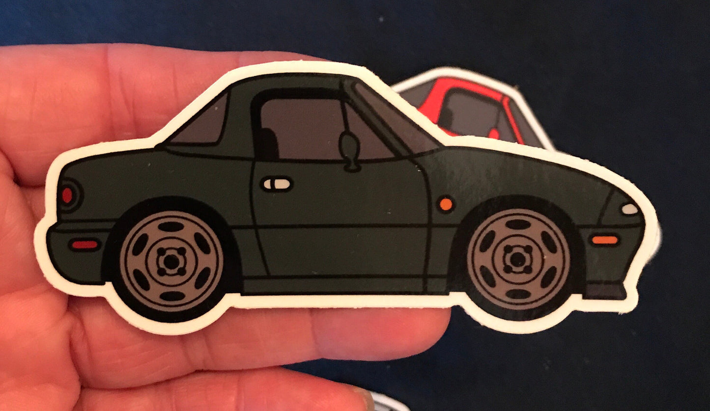 Mazda Miata Hardtop MX5 Mk1 Eunos STICKERS, car decal, roadster, 5 Colors available