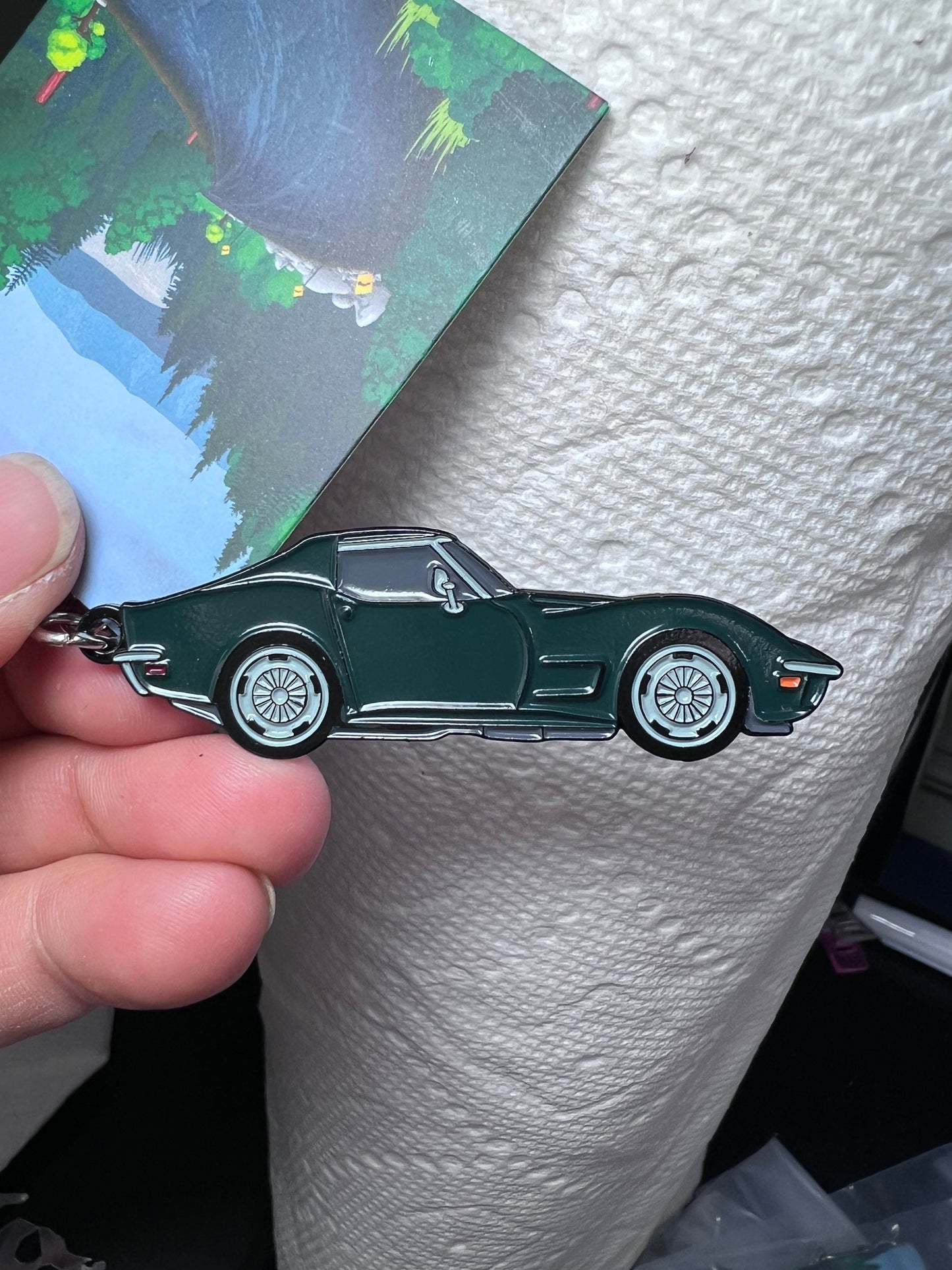 C2 #Corvette #Baked Enamel Keychains Dark Green, BRG #Stingray, great gift for the Vette enthusiast!