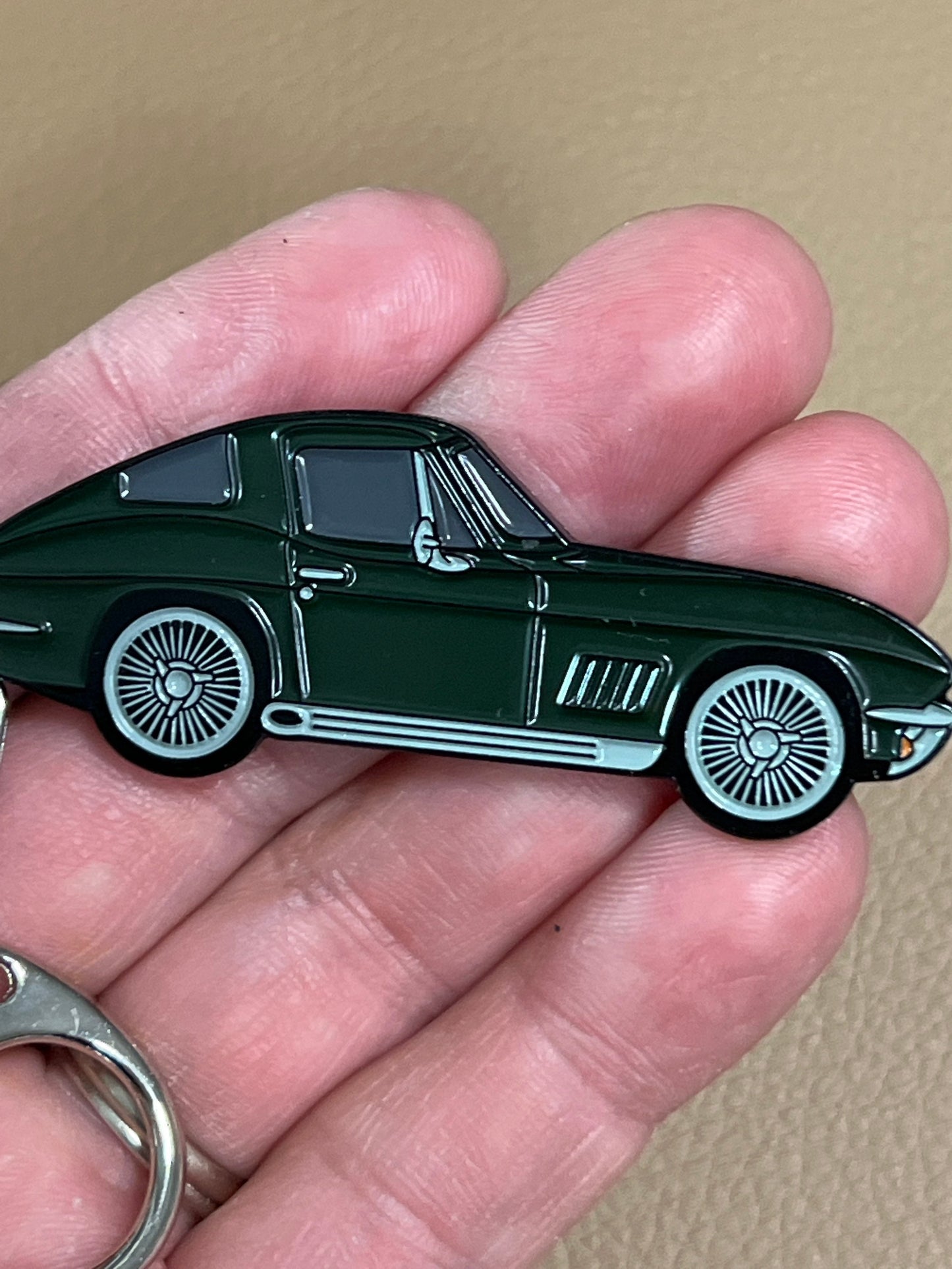 C2 #Corvette #Baked Enamel Keychains Dark Green, BRG #Stingray, great gift for the Vette enthusiast!