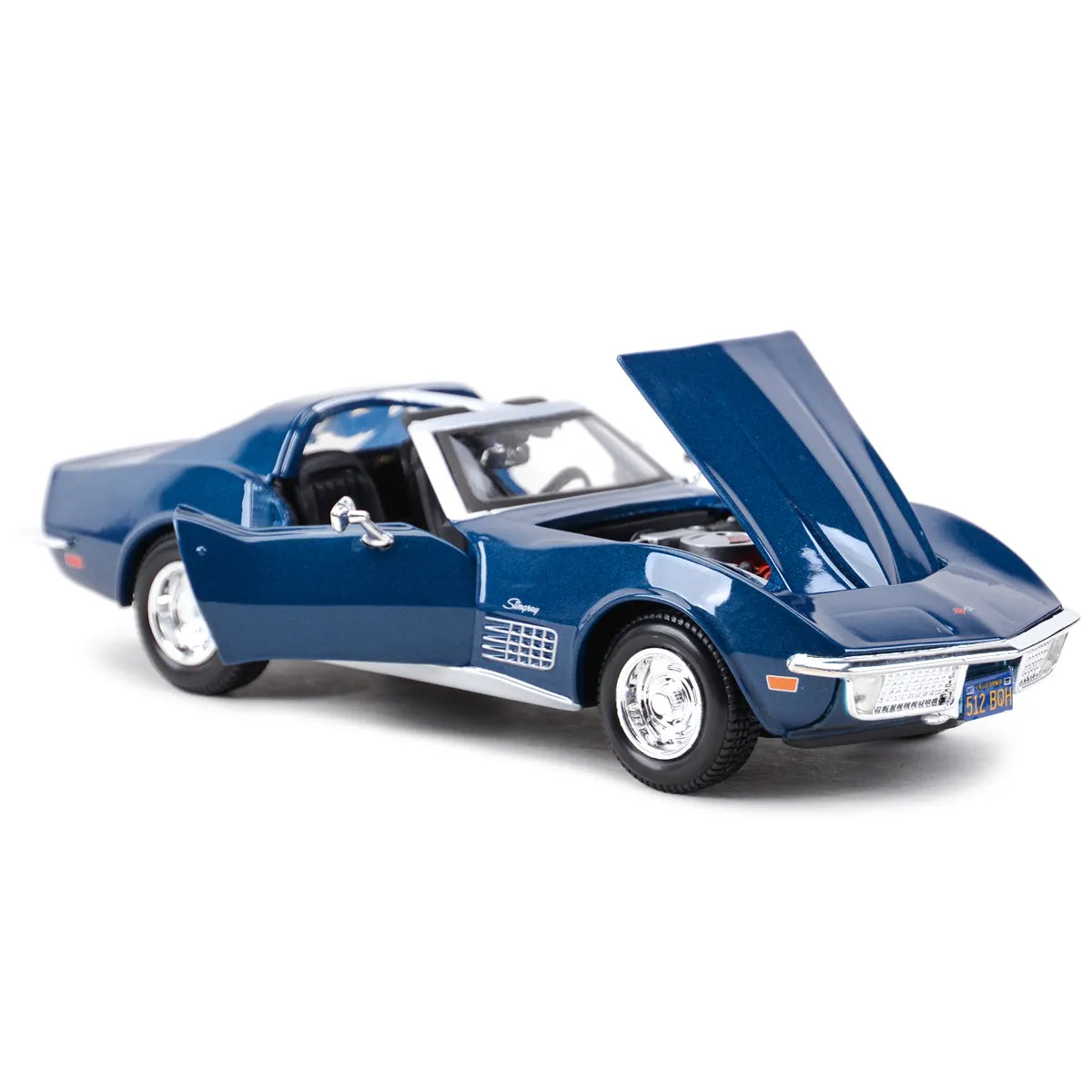 Maisto 1:24 1970 Corvette Blue Static Die Cast Vehicles Collectible Model Car Toys