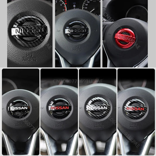 Car Steering Wheel Emblem ABS Sticker for Nissan Badge Qashqai Murano X-Trail KICKS Tiida Sunny Navara Auto Logo Accessories
