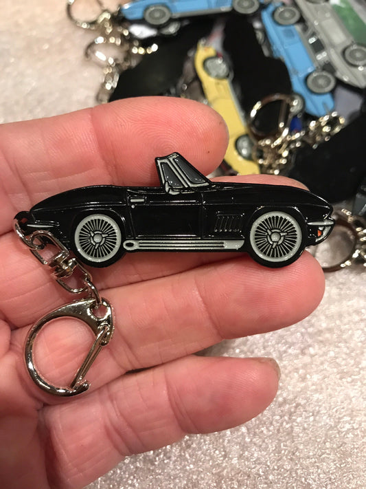 C2 #Corvette Baked Enamel Keychains BLACK #convertible #Stingray
