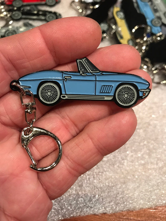 C2 #Corvette Enamel Keychains #convertible #Stingray Baked  BLUE