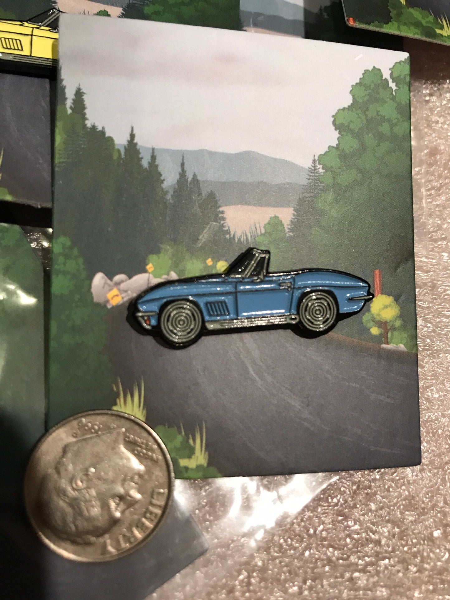 C2 #Corvette #Stingray #convertible Baked #Enamel pin badge car pins BLUE