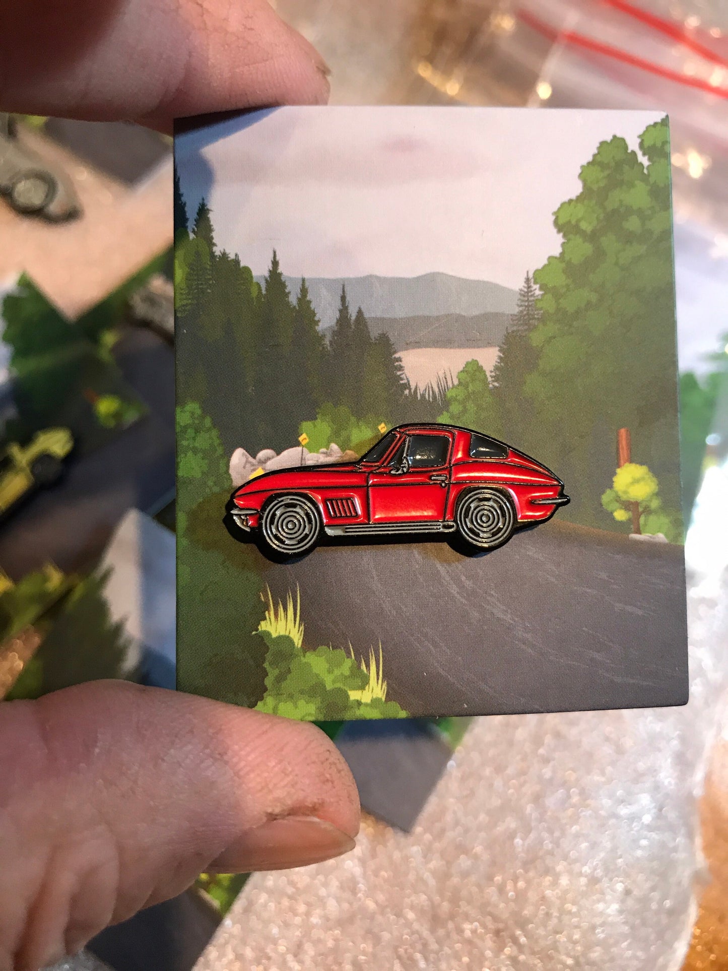 C2 #Corvette #Stingray #coupe Baked #Enamel lapel pin badge car pins RED