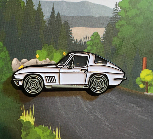 C2 #Corvette #Stingray #coupe Baked #Enamel lapel pin badge car pins WHITE