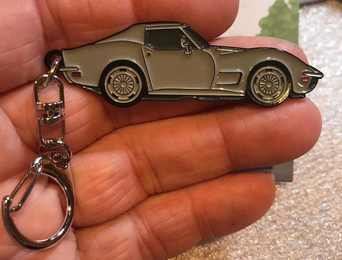 C3 #Corvette Baked Enamel Keychains SILVER #Stingray #Coupe