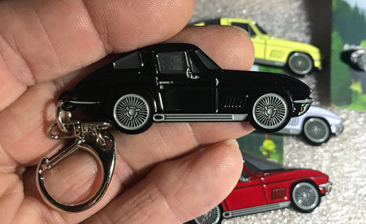 C2 #Corvette Baked Enamel Keychains BLACK #coupe #Stingray