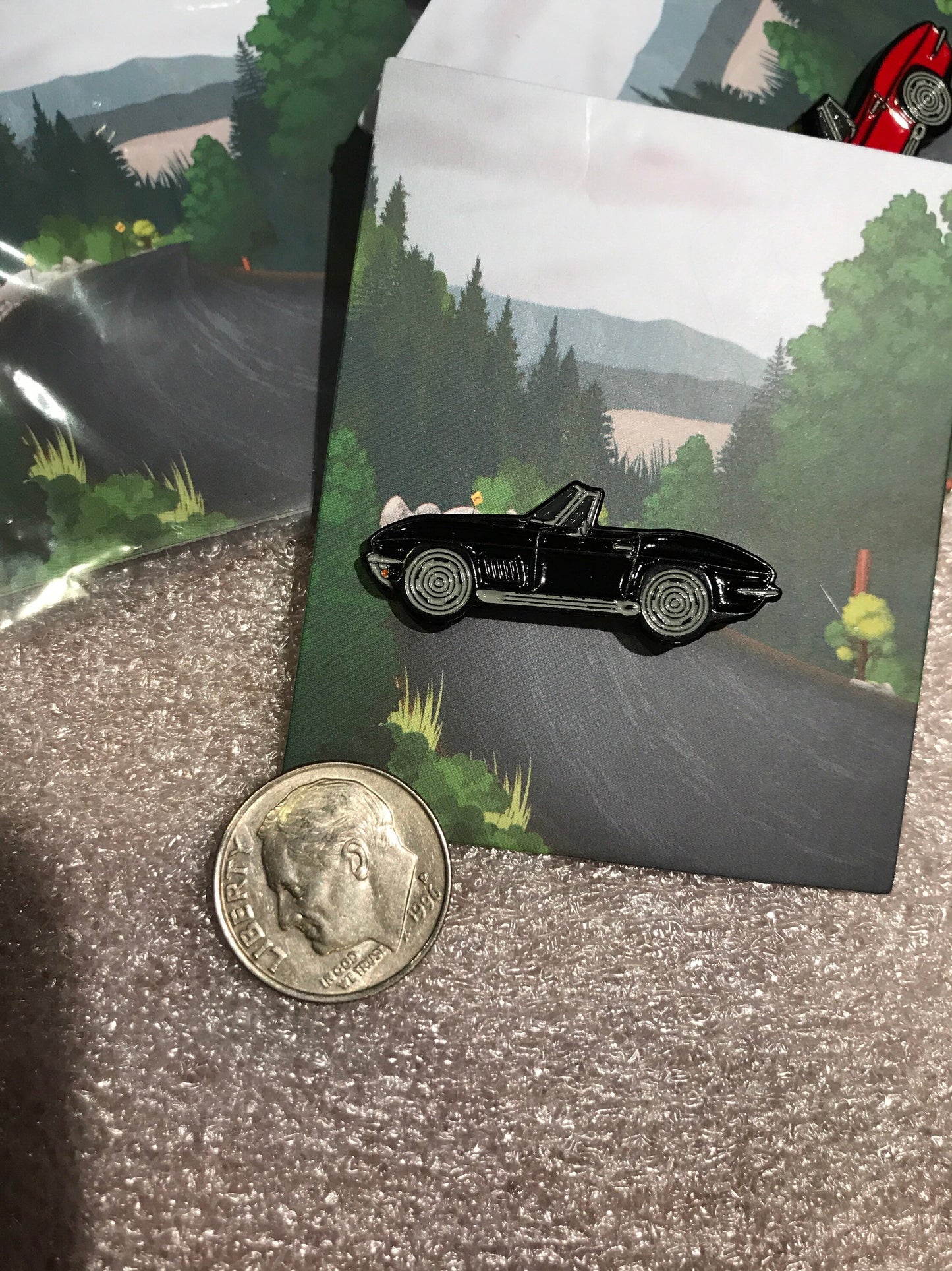 C2 #Corvette #Stingray #convertible Baked #Enamel #pinbadge #carpins BLACK