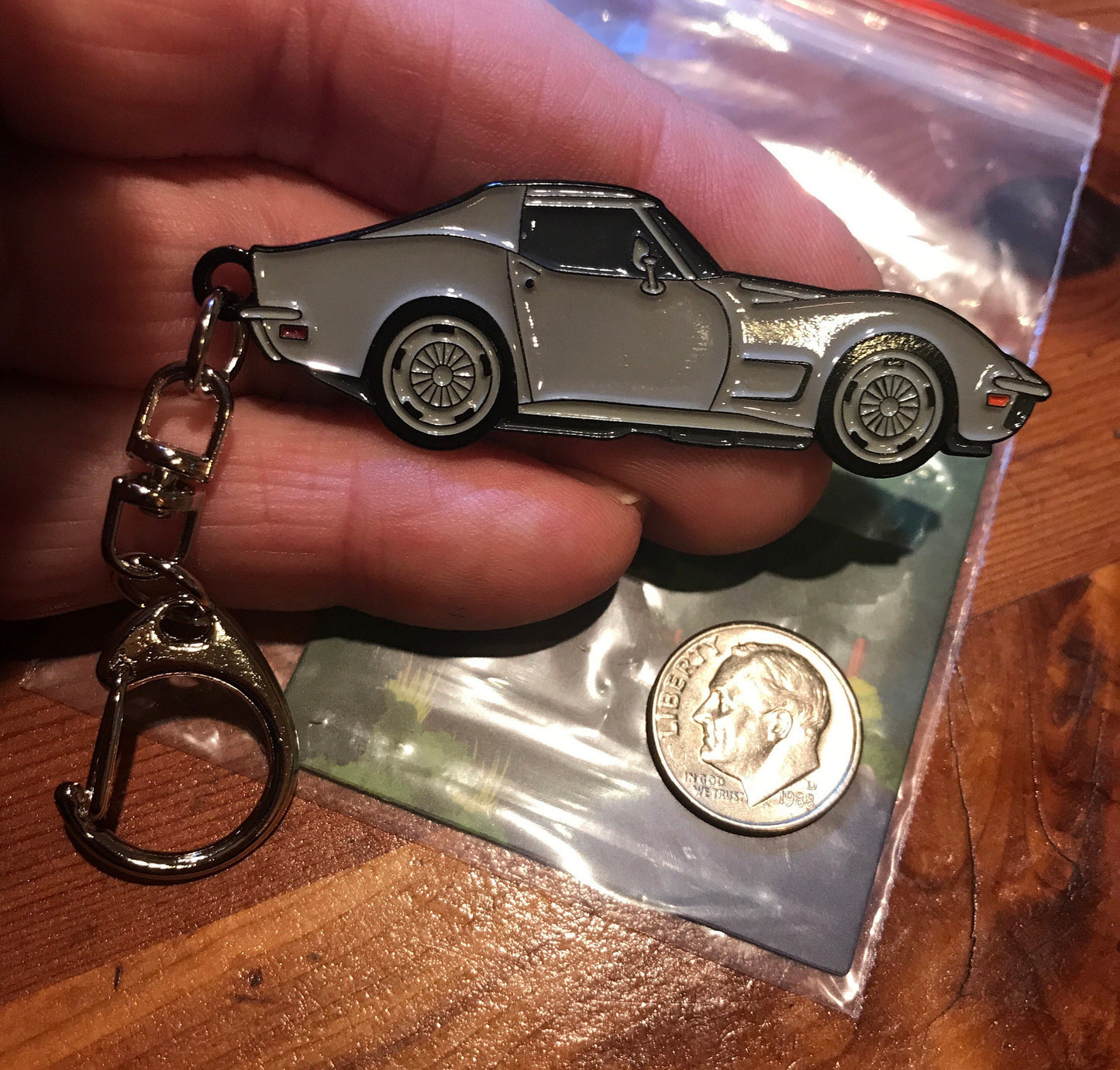 C3 #Corvette Baked Enamel Keychains SILVER #Stingray #Coupe