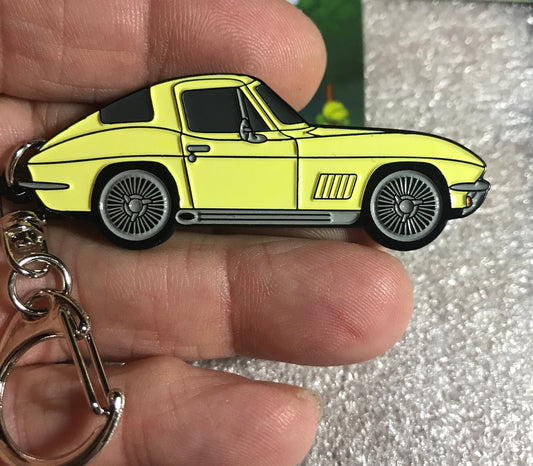 C2 #Corvette Baked Enamel Keychains YELLOW #coupe #Stingray