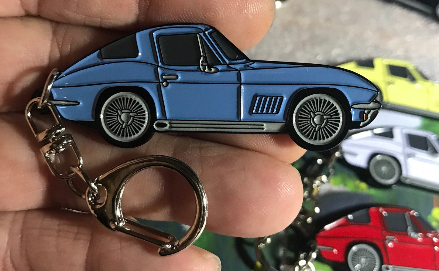 C2 #Corvette Baked Enamel Keychains BLUE #coupe #Stingray