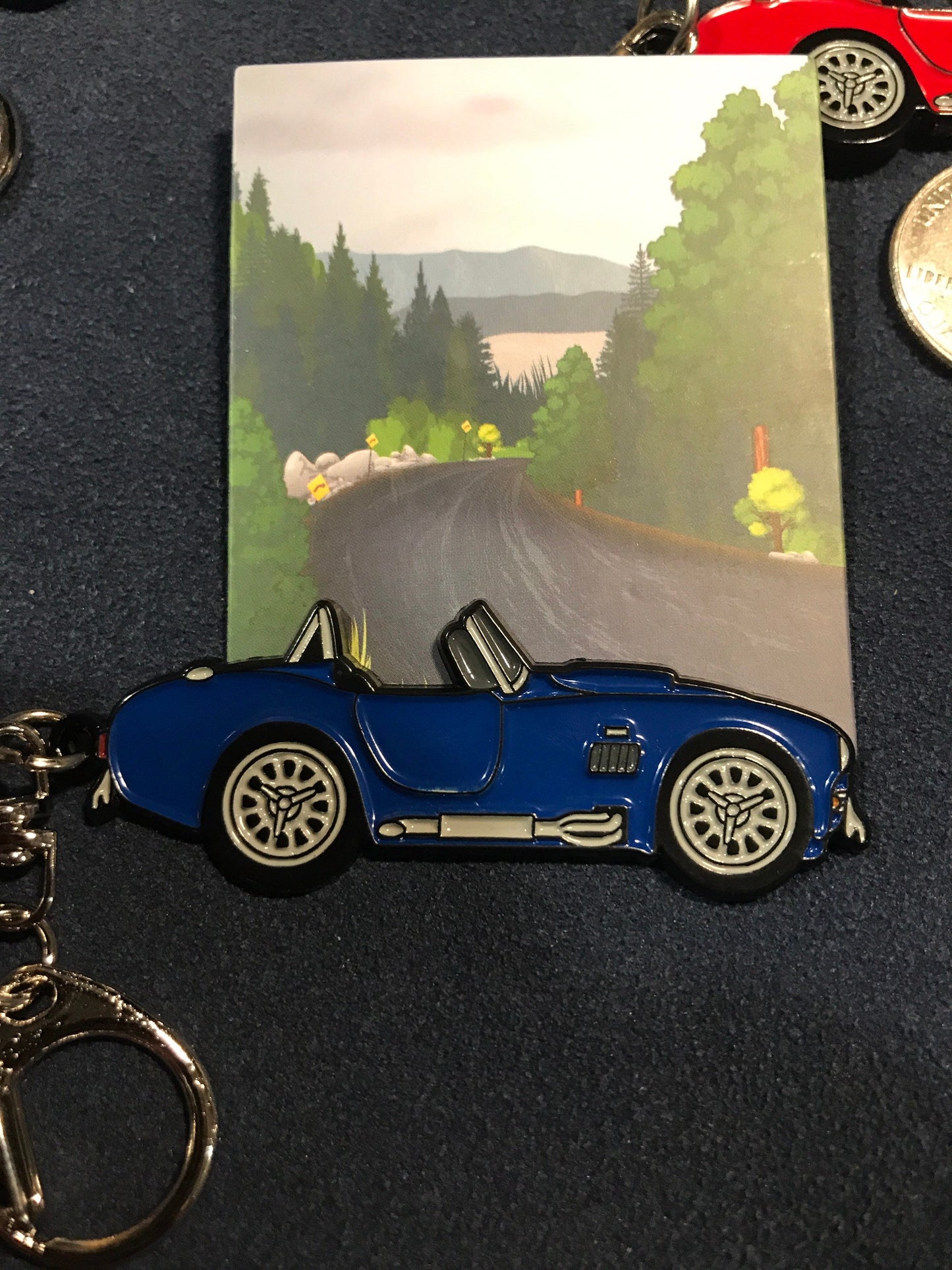 AC Shelby Cobra Enamel Keychain available in 5 colors BLUE