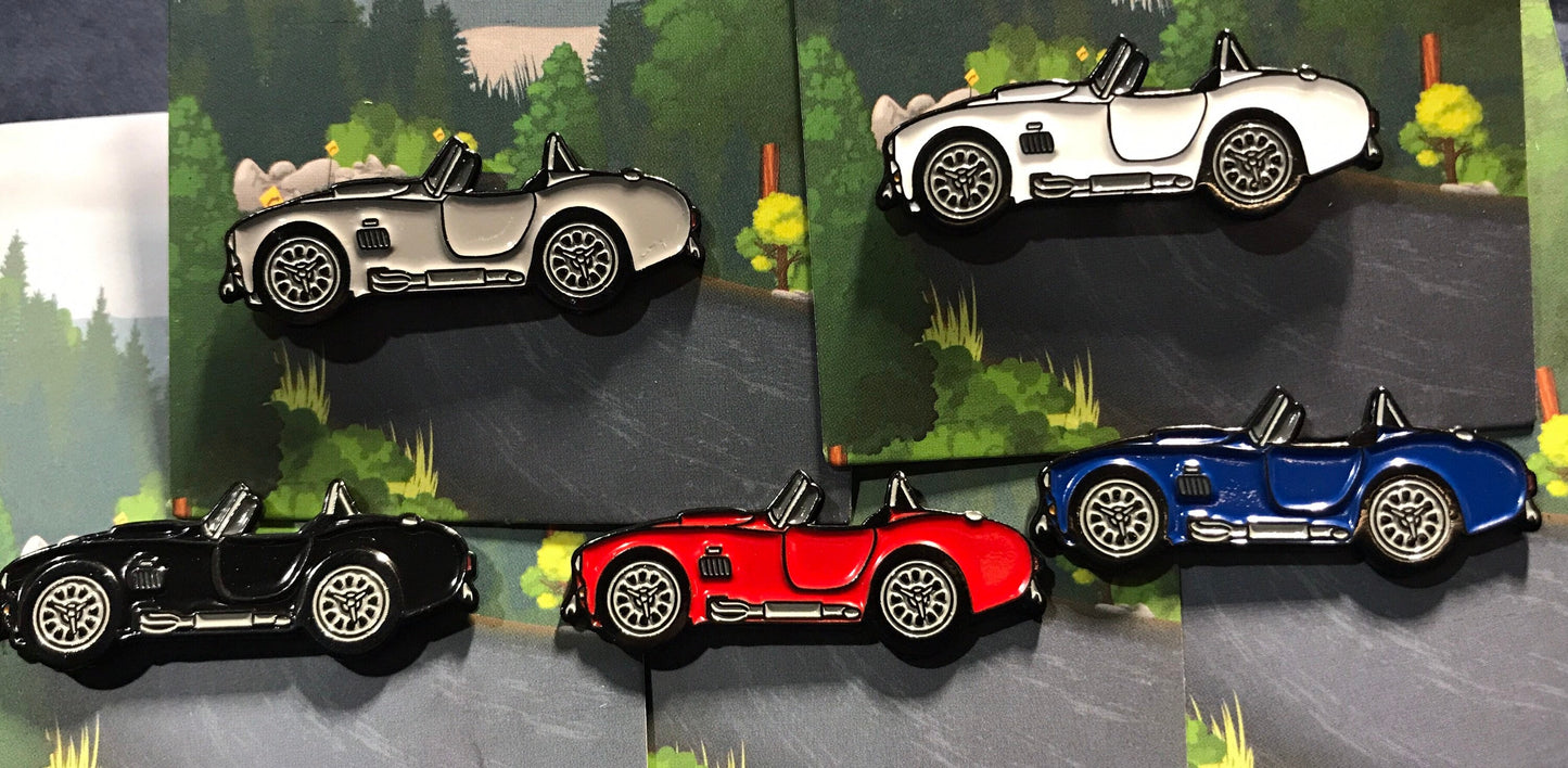 AC Shelby Cobra Enamel Auto Lapel Pin Badge available in 5 colors WHITE