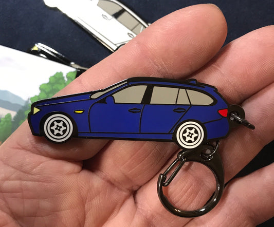 BMW Touring Wagon E91 E36 Enamel Keychain available in 6 colors BLUE