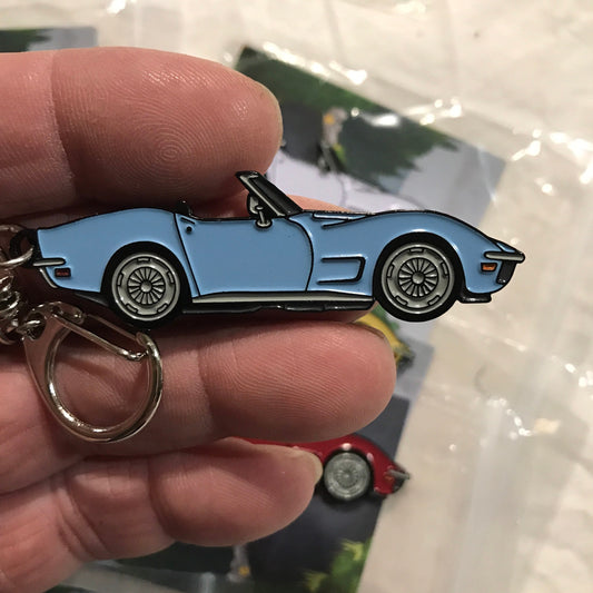 C3 #Corvette Baked Enamel Keychains Sky BLUE #Stingray #convertible