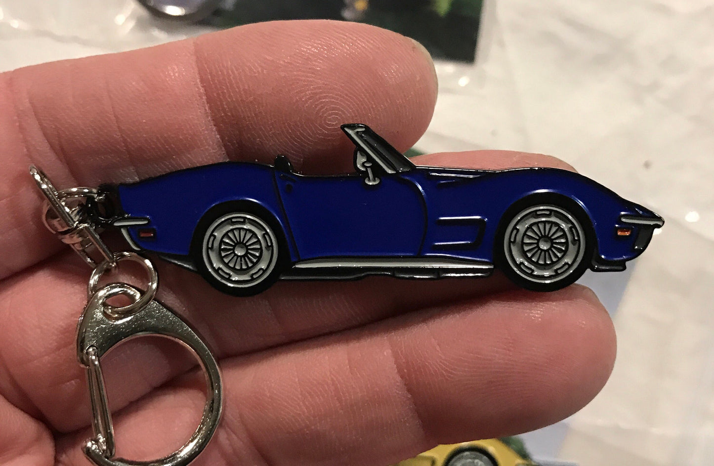 C3 #Corvette Baked Enamel Keychains DARK BLUE #Stingray #Convertible