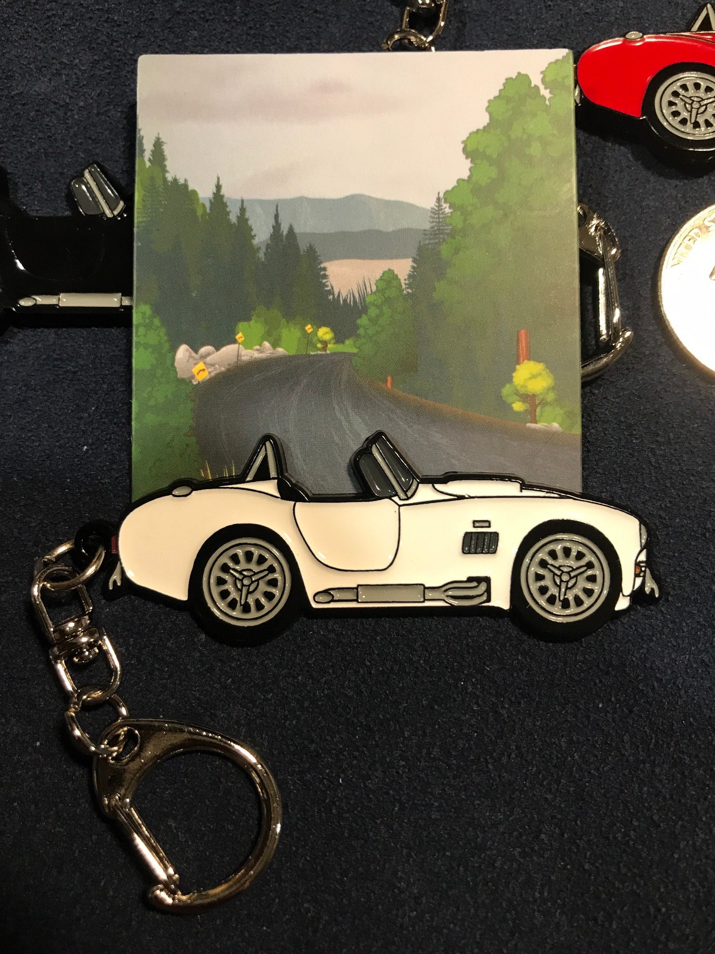 AC Shelby Cobra Enamel Keychain available in 5 colors WHITE